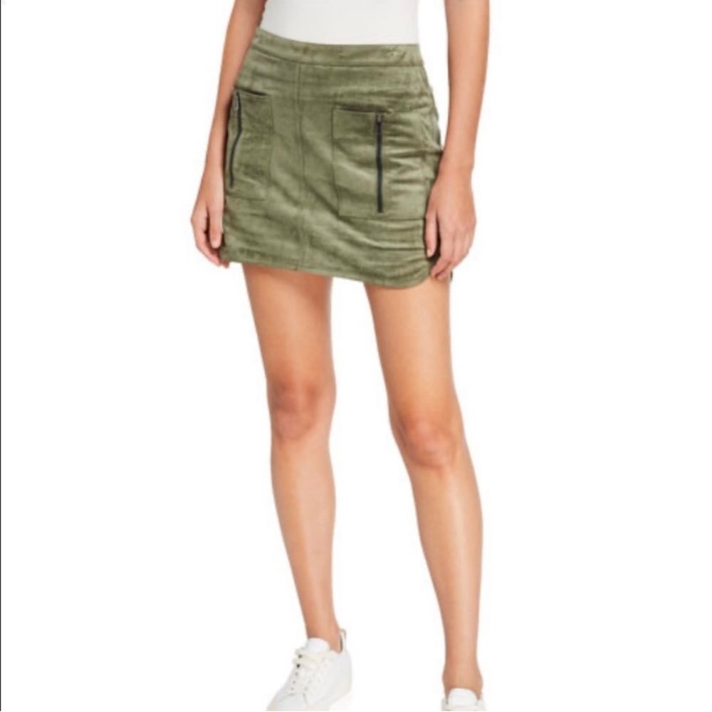 Bcbg dusty olive suede mini skirt